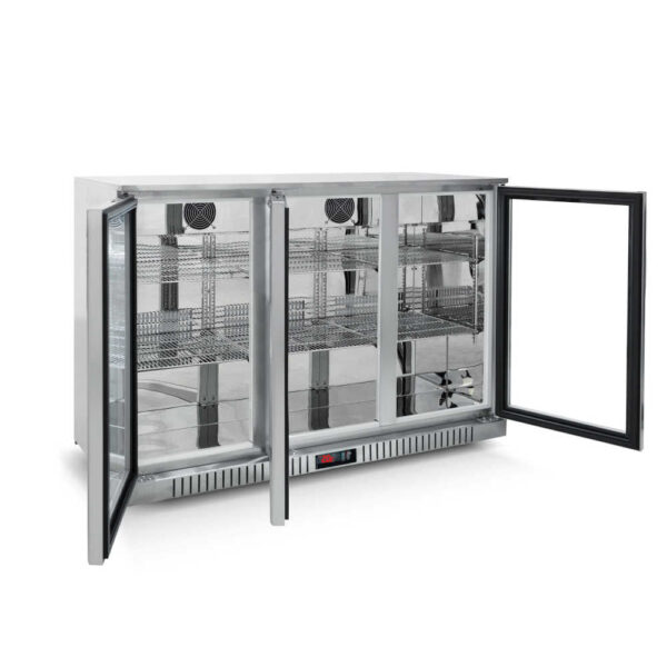 AG 3SBR-H Three Door Bar Fridge - Stainless Steel Body & Doors - Image 4