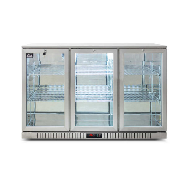 AG 3SBR-H Three Door Bar Fridge - Stainless Steel Body & Doors - Image 5