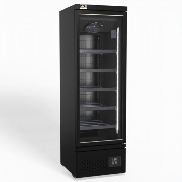 AG FSB450 Supermarket Single Glass Door Upright Display Freezer - 450 Litre