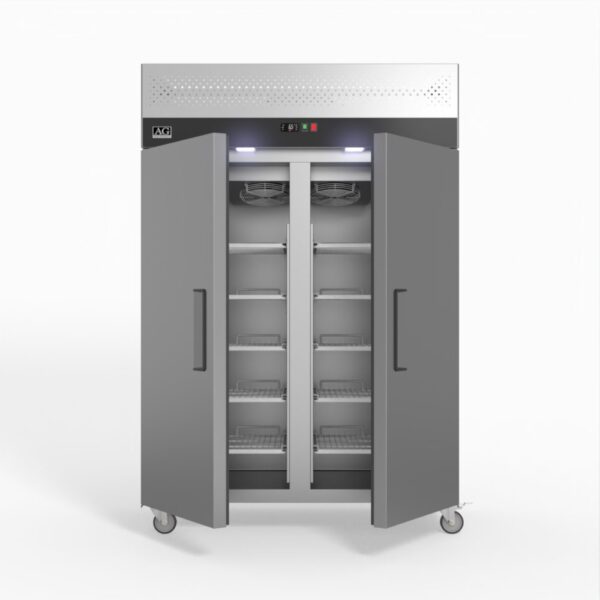 AG GNX1000BT 1000 Litre Upright Double Stainless Steel Door Freezer - Image 2