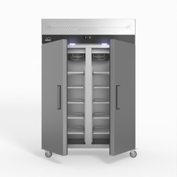 AG GNX1200TN 1200 Litre Upright Double Door Stainless Steel Door Fridge - Image 2