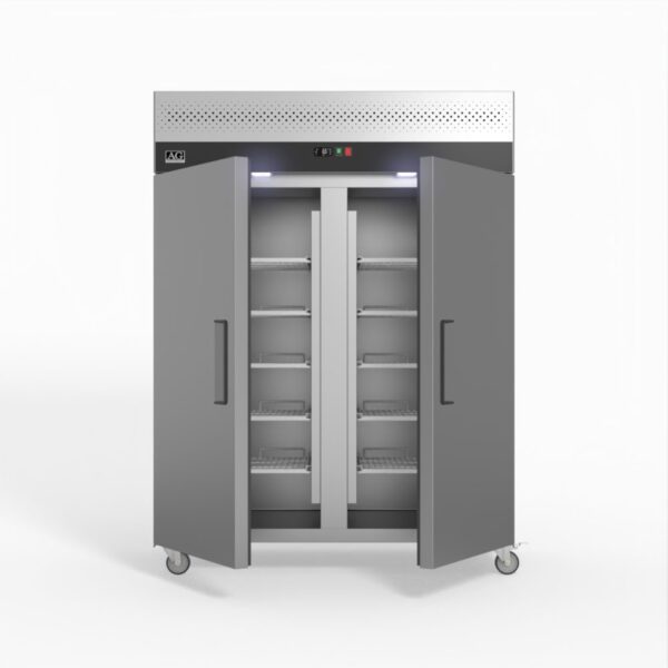 AG GNX1400BT 1300 Litre Upright Double Stainless Steel Door Freezer - Image 2