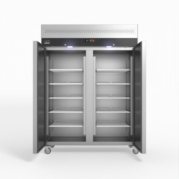 AG GNX1400BT 1300 Litre Upright Double Stainless Steel Door Freezer - Image 3
