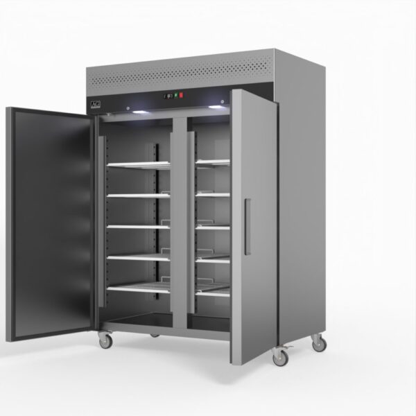 AG GNX1400BT 1300 Litre Upright Double Stainless Steel Door Freezer - Image 4