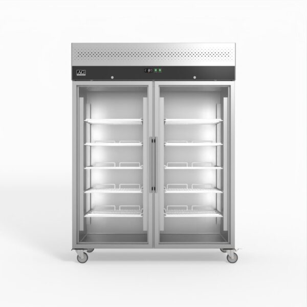 AG GNX1400TNG 1300 Litre Upright Double Glass Door Display Fridge