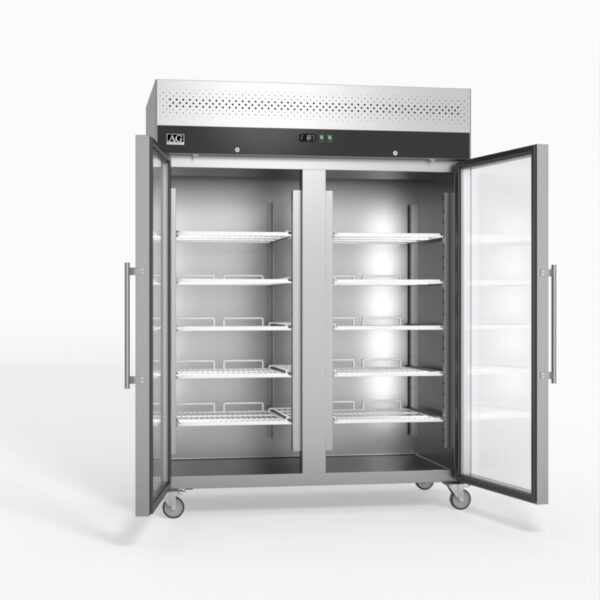 AG GNX1400TNG 1300 Litre Upright Double Glass Door Display Fridge - Image 8