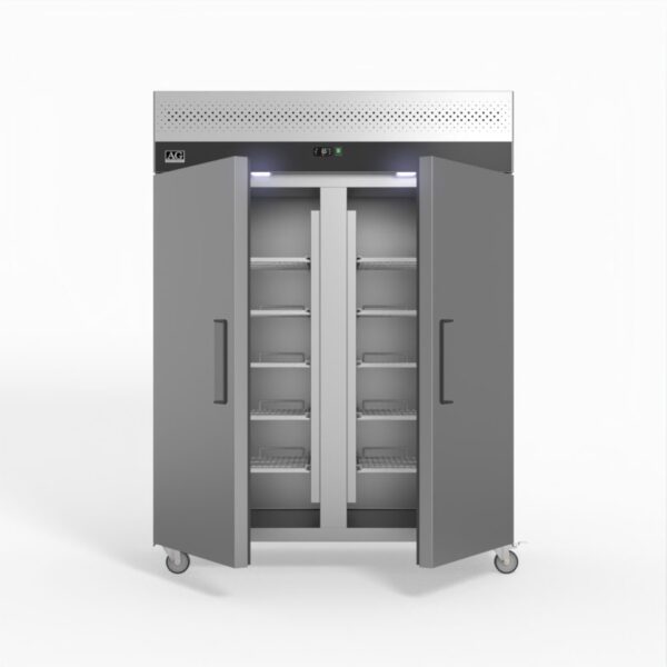 AG GNX1400TN 1300 Litre Upright Double Stainless Steel Door Fridge - Image 2