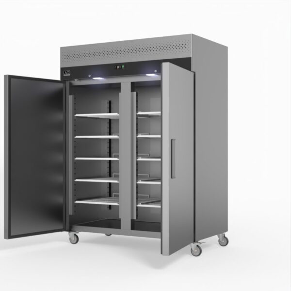 AG GNX1400TN 1300 Litre Upright Double Stainless Steel Door Fridge - Image 4