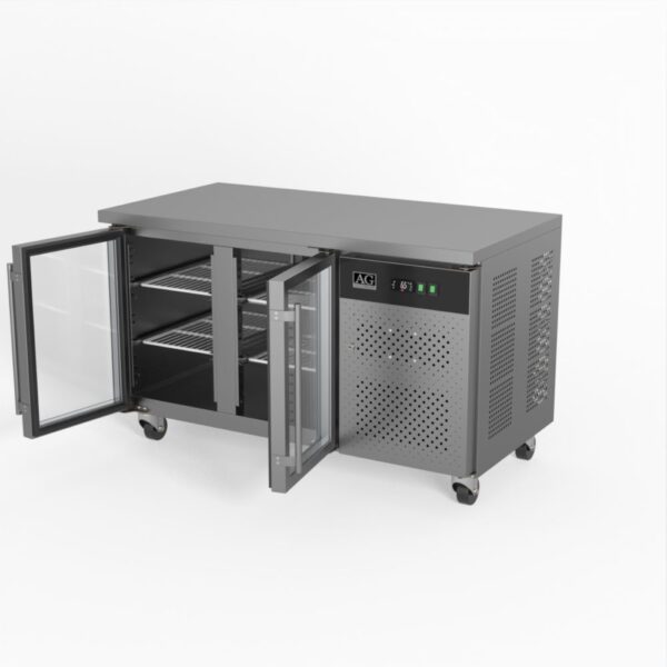 AG GNX2100TNG Two Door Commercial Glass Door Worktop / Under Bench Display Fridge 700mm Depth - Image 4