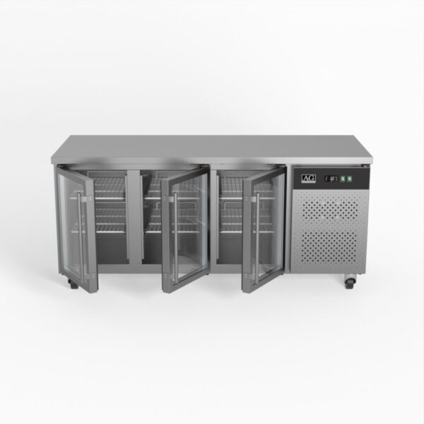AG GNX3100TNG Three Door Commercial Glass Door Worktop / Under Bench Display Fridge 700mm Depth - Image 2