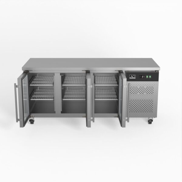 AG GNX3100TNG Three Door Commercial Glass Door Worktop / Under Bench Display Fridge 700mm Depth - Image 3
