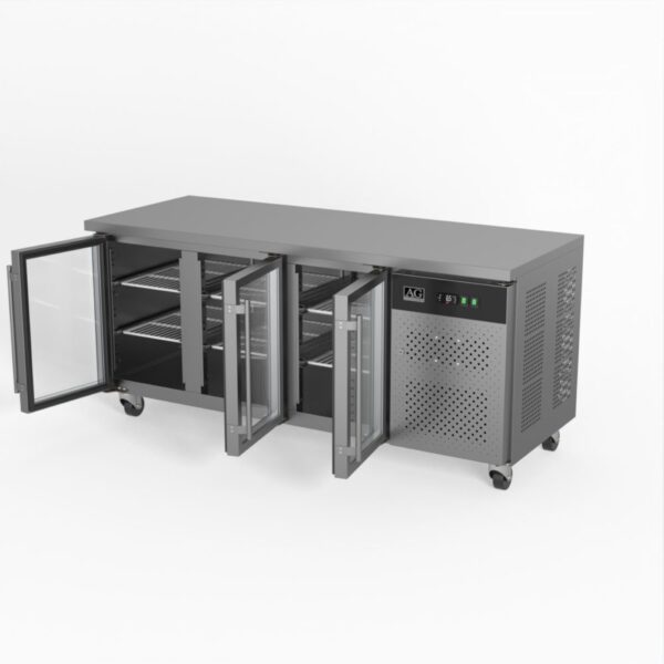 AG GNX3100TNG Three Door Commercial Glass Door Worktop / Under Bench Display Fridge 700mm Depth - Image 4