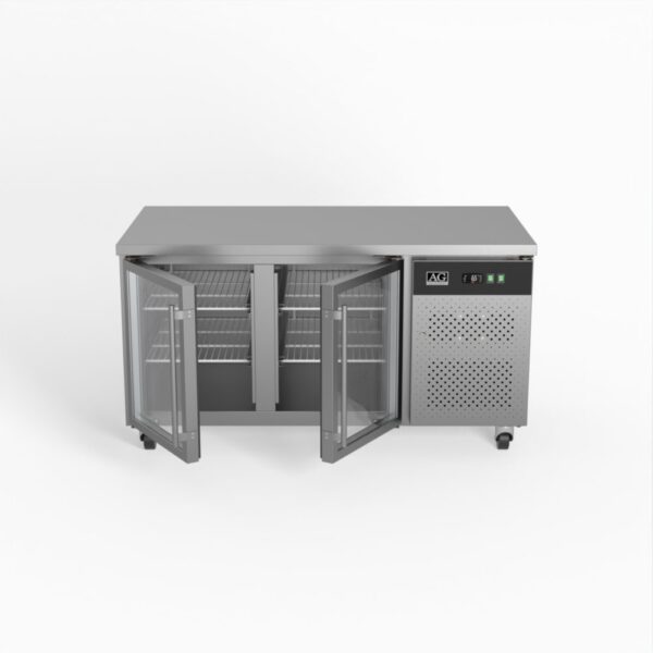AG PAX2100TNG Two Door Commercial Glass Door Worktop / Under Bench Display Fridge 800mm Depth - Image 2