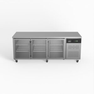 AG PAX3100TNG Three Door Commercial Glass Door Worktop / Under Bench Display Fridge 800mm Depth