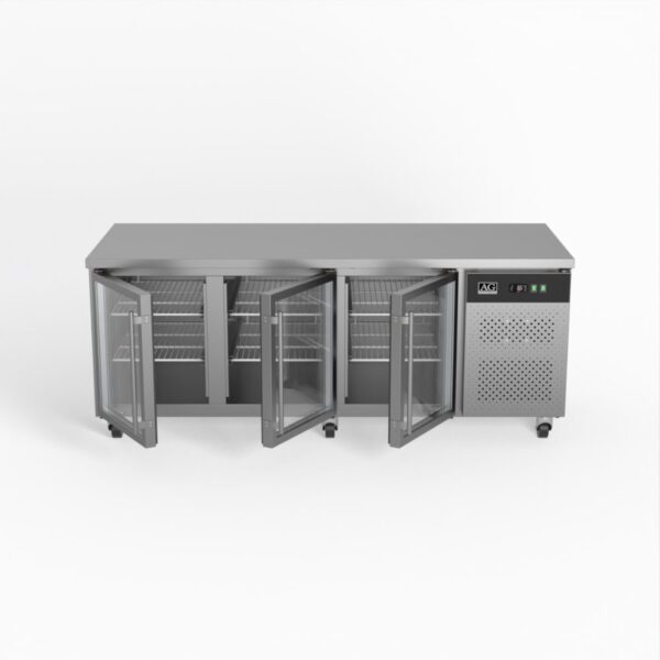 AG PAX3100TNG Three Door Commercial Glass Door Worktop / Under Bench Display Fridge 800mm Depth - Image 2