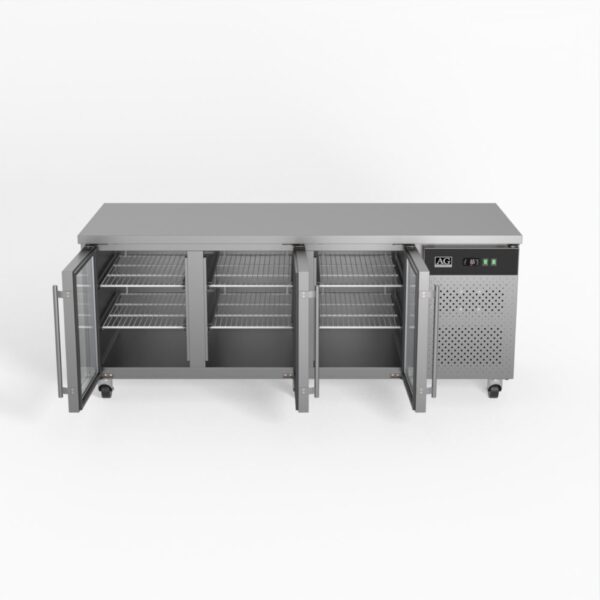 AG PAX3100TNG Three Door Commercial Glass Door Worktop / Under Bench Display Fridge 800mm Depth - Image 3