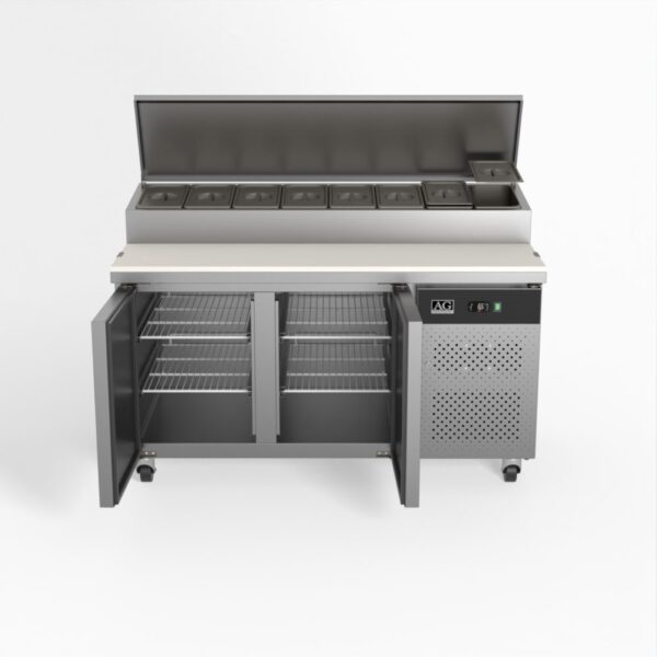 AG SH2000-800 2 Door Saladette Fridge - 8 x 1/3 GN Trays - Image 2