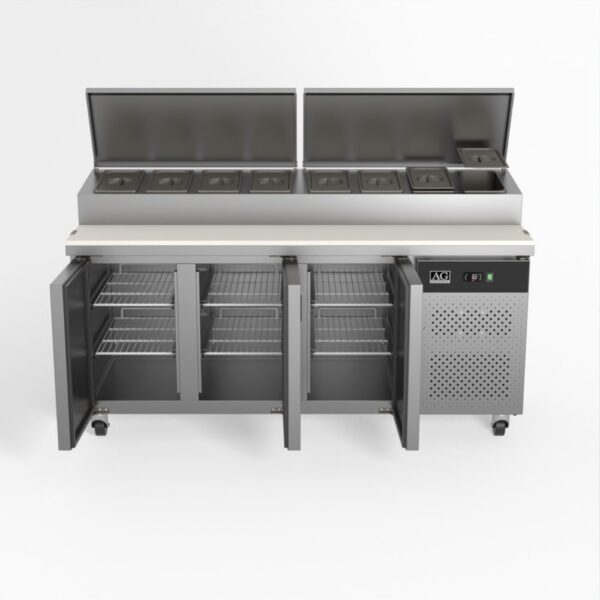 AG SH3000-700 3 Door Saladette Fridge – Fits 8 x 1/3 GN Trays - Image 2