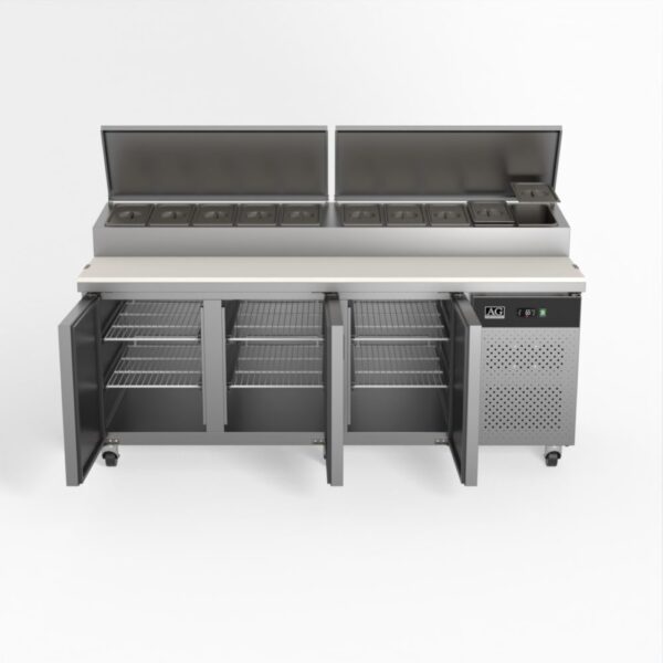 AG SH3000-800 3 Door Saladette Fridge - 10 x 1/3 GN Trays - Image 9