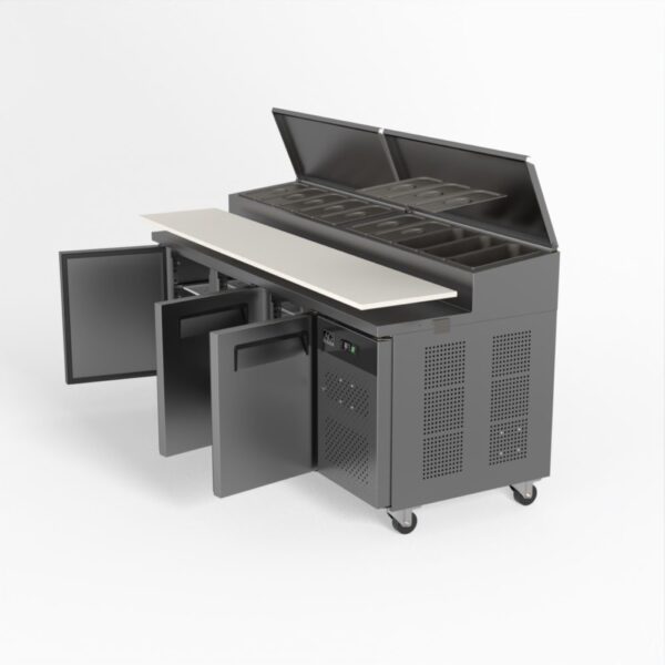 AG SH3000-800 3 Door Saladette Fridge - 10 x 1/3 GN Trays - Image 11