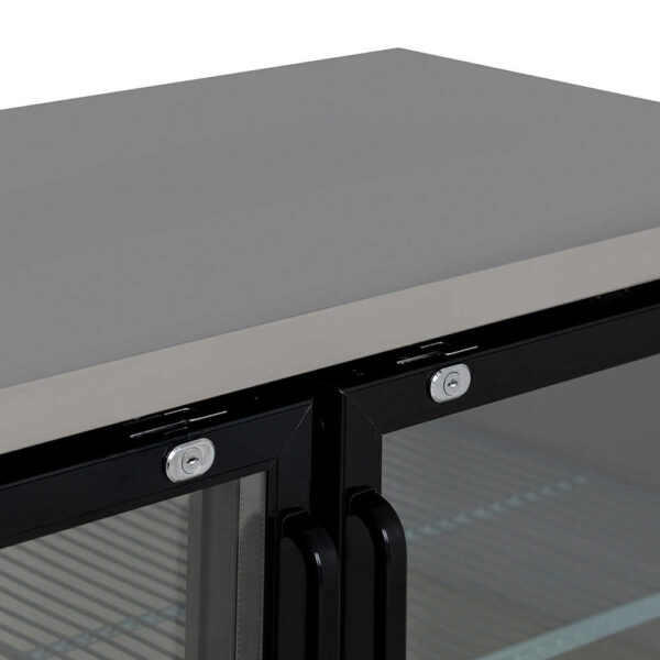 AG B215G Two Door Commercial Glass Door Bar Fridge with Stainless Steel Counter - Image 9