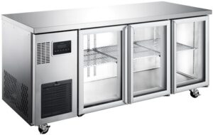 HT3UGS Williams Topaz 3 Glass Door Underbench Fridge