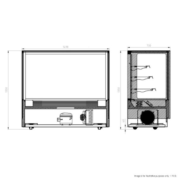 GAN-1500RF3 Modern 3 Shelves Cake or Food Display - Image 2