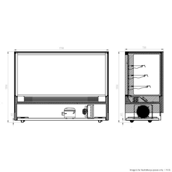 GAN-1800RF3 Modern 3 Shelves Cake or Food Display - Image 2