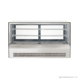 GN-1200RT F.E.D Counter top square 2 Shelves Glass cold food display