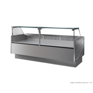 TDMR-0925B Tecnodom Serie MR9.5 Black 2480mm Wide Deli Display with Storage and Castors